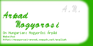 arpad mogyorosi business card